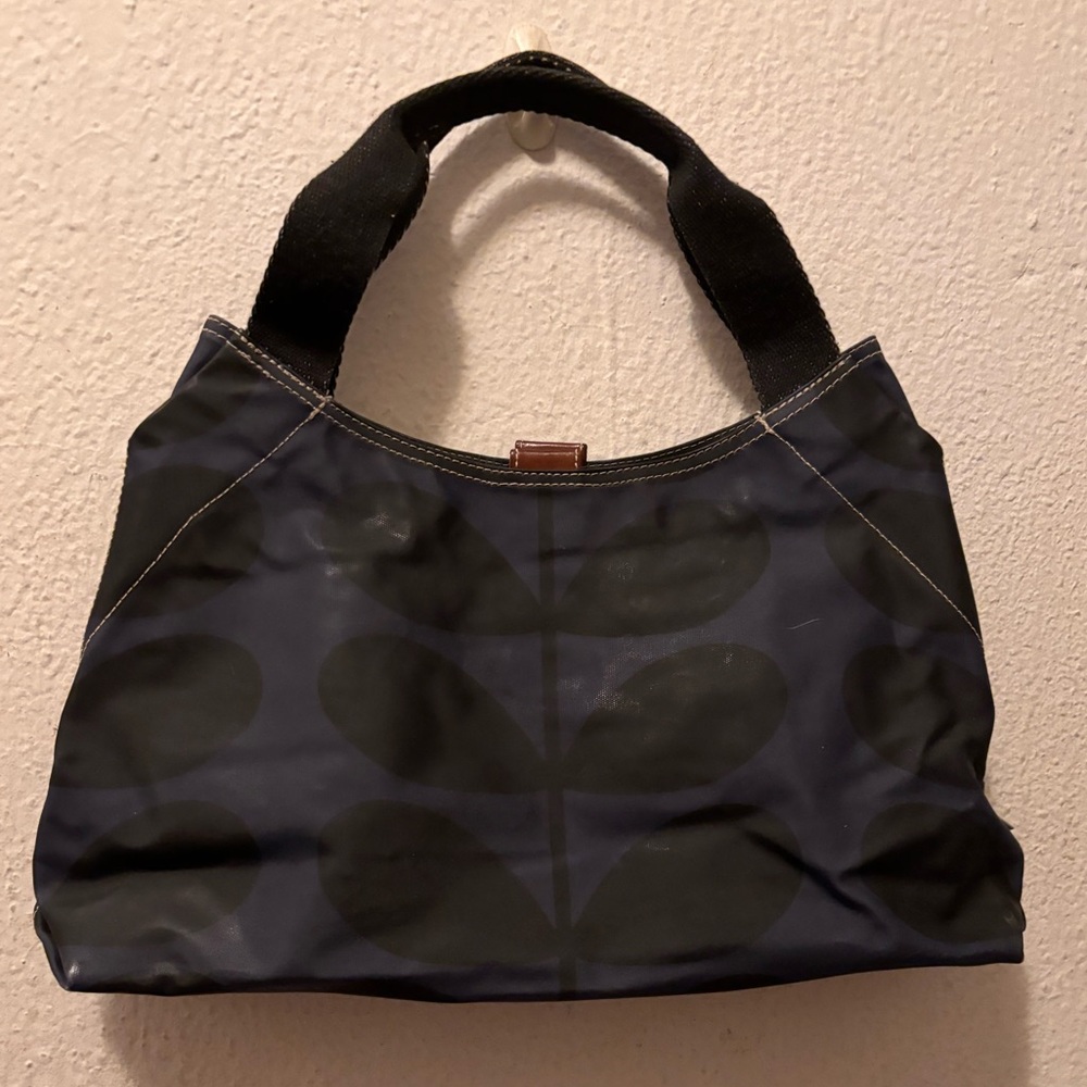 Orla Kiley Black & Navy Stem Print Shoulder Bag